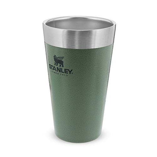 Stanley Adventure Series Stacking Vacuum Pint .47L Hammertone Green 18/8 Stainless Steel Double-Wall Vacuum Insulation Water Bottle Stacks Infinitely Dishwasher Safe Naturally Bpa-Free