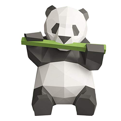 STOBOK Panda Come Bambú Modelo de Papel 3D Acción Papel Artesanía Estereoscópica Geométrica Origami Decoración de Escritorio Adornos Juguetes