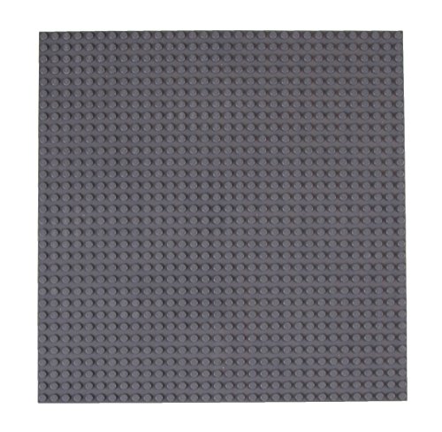 Strictly Briks Base apilable para Construir - Compatible con Todas Las Grandes Marcas - 25,4 x 25,4 cm - Gris