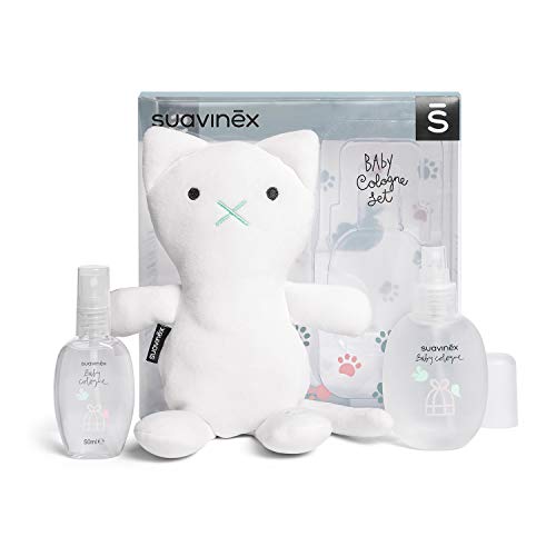 SUAVINEX Set regalo recién nacido nueva baby cologne 100ml + 50ml formato viaje + peluche de regalo, unisex