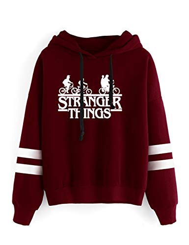 Sudadera Stranger Things Mujer, Sudadera Stranger Things 3 Unisex Hombres Adolescente Sudadera con Capucha Stranger Things Deporte Casual Impresión Suéter Jersey Series de Television Regalos (3,S)