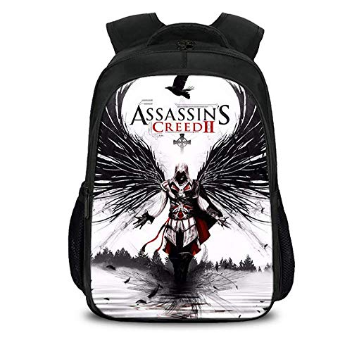 SYDFJ Mochila Escolar Assassin'S Creed Modelo Mochila Bolsa de Libros portátil Bolsa de Senderismo para Adolescentes Muchachos y Chicas,I