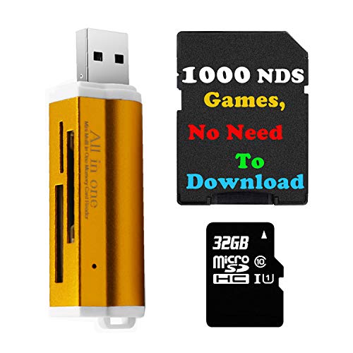 Tarjeta TF de 32GB con Juegos 1100 NDS y Lector USB para DS DSI 2DS 3DS