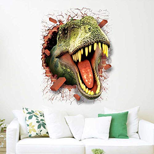 Tauzveok Pegatinas Decorativas de Baloncesto 3D Etiqueta engomada de la Pared del balón de fútbol Pegatina para niños Decoración del hogar,Dinosaurs