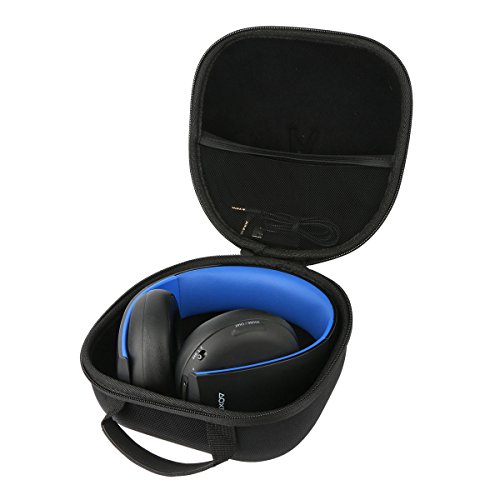 Teckone EVA Funda Estuche Bolso Para Sony Auriculares Inalámbricos Platinum PS4.Meshpocket para cables.