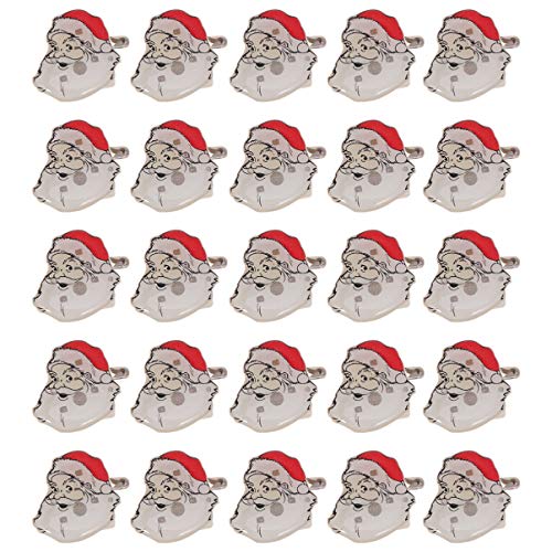 TENDYCOCO 25 Piezas broches de Purpurina navideña alfileres Santa Claus led Pecho