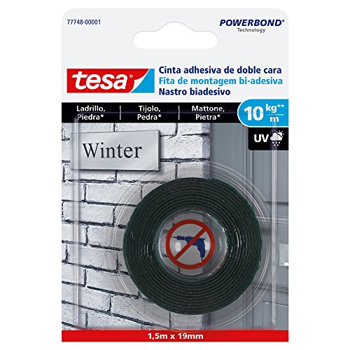 tesa 77748-00001-00 77748-00001-00-Smart Mounting System Montaje Permanente SMS Cinta D/C Powerbond 1,5x19mm Ladrillo/Piedra, Not_applicable