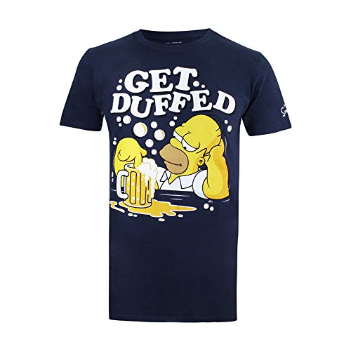 The Simpsons Get DUFFED Camiseta, Azul (Marino), 3XL para Hombre