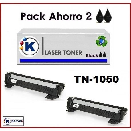 TN1050 2X Tóner para impresoraTONER Brother HL1210W (Tóner no Original). 2xBrother Compatible. Enviado Desde Madrid.