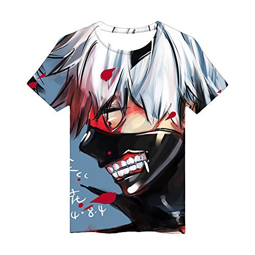 Tokyo Ghouls Harajuku 3D Print Men Women T-Shirt O-Neck Short Sleeve Unisex tee Tops Plus Size TEE7 S