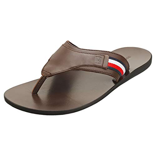 Tommy Hilfiger Elevated Corporate Sandal, Sandalias con Punta Abierta para Hombre, Marrón (Cocoa Gt6), 43 EU