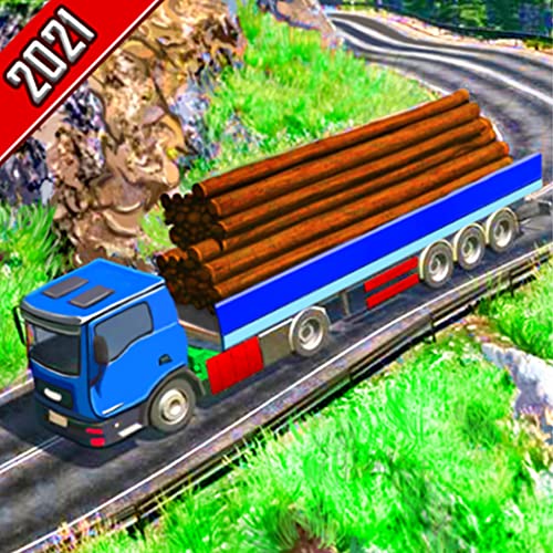 Transporte de madera cuesta arriba Juegos de conducción de camiones de carga de madera en 3D 2021 - Simulador de estacionamiento de automóviles de camiones de registro de montaña cuesta abajo fuera de