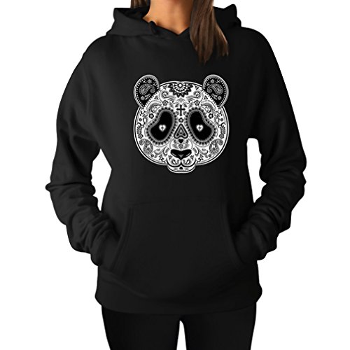 Tstars Aztec - Sudadera con Capucha para Mujer, diseño de Cabeza de Panda - Negro - XX-Large