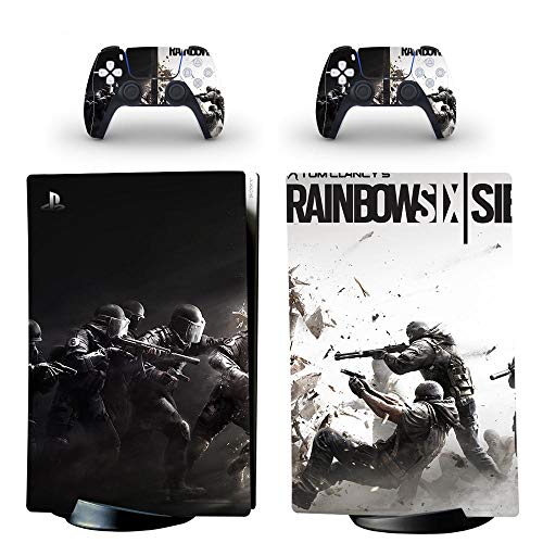 TSWEET Rainbow Six Siege PS5 Digital Edition Skin Sticker Decal Cover for Playstation 5 Console and 2 Controllers PS5 Skin Sticker
