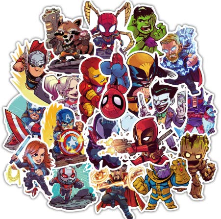 TTBH Cartoon Super Hero Stickers  Graffiti Sticker For Laptop Moto Skateboard Luggage Guitar Furnitur Decal50 Pcs/Lot