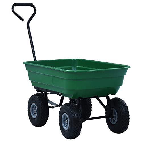 UnfadeMemory Carritos de Transporte Basculante de Jardín para Tareas de Jardinería,Carretilla de Mano para Transportar,Acero y Plástico,Capacidad 300kg,93x51x50,5cm