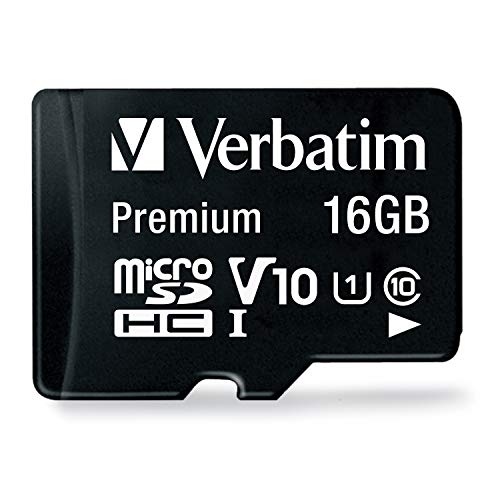 Verbatim 44082 - Tarjeta de Memoria Micro SDHC de 16 GB con Adaptado (Clase 10)