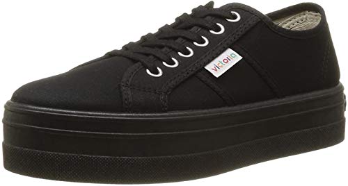 Victoria Basket Lona Plataf, Zapatillas Bajos de Deporte Unisex, Negro (10 Negro), 39 EU