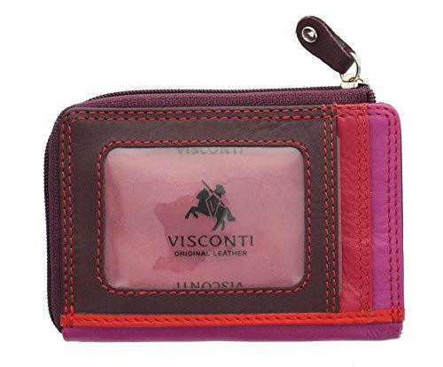 Visconti Colección Rainbow PHI PHI Monedero Delgado de Tarjetas de Crédito RB110 Ciruela Multi