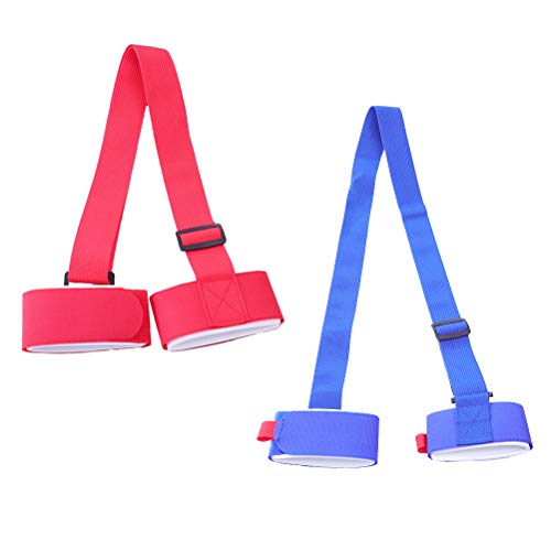 VORCOOL 2pcs Ajustable Correa de esquí de Snowboard skeking Hombro manija Correas de sujeción Vinculante protección Lazo (Rojo y Azul)