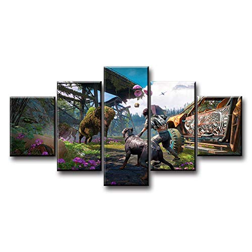 WARMBERL Lienzo de 5 piezas de Far Cry New Dawn Game Poster Hd Picture Video Game Poster Artwork Canvas Decoración Home Wall Art Prints on Canvas enmarcado