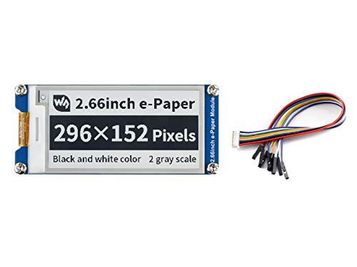 waveshare 2.66inch E-Paper Display Hat 296×152 Resolution 3.3V/5V Two-Color e-Ink Display epaper Screen Module for Raspberry Pi 4B/3B+/3B/2B/Zero/Zero W/Zero WH, Partial Refresh, SPI Interface