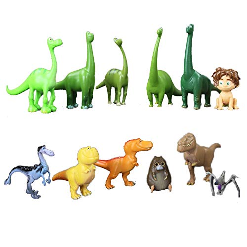 weichuang Furnishings Decoración de dormitorio 12pcs/lote El buen dinosaurio figuras de PVC Arlo Spot Henry Butch Mini modelo de juguete para muebles de niños