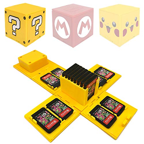 WIKEA Estuche para Tarjeta de Memoria Nintendo Switch, portatarjetas para Videojuegos con 16 Ranuras para Tarjetas (Signo de interrogación)