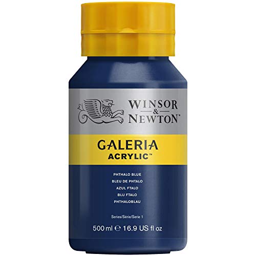 Winsor & Newton Galería Pintura Acrílica, Azul (Phthalo Blue), 500 ml