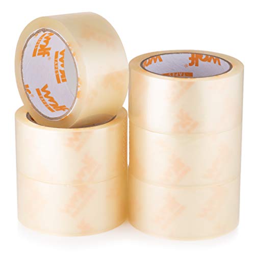 Wolf Tape - Cinta de embalaje transparente, resistente para embalaje, cinta adhesiva multiusos para sellar cajas y paquetes, cinta de envío certificada FSC, paquete de 3 o 6 rollos de 48 mm x 66 m