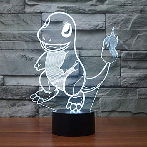 WoloShop Lampara LED Pokémon Charmander Cambia Color USB Luz Nocturna