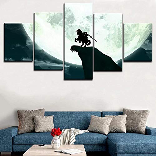 woplmh Pintura en Lienzo 5 Piezas Zelda Legend Twilight Princess Picture Arte de Pared Moderno Decoración del hogar Impresión de póster del Juego / 30x40 30x60 30x80cm-Sin Marco