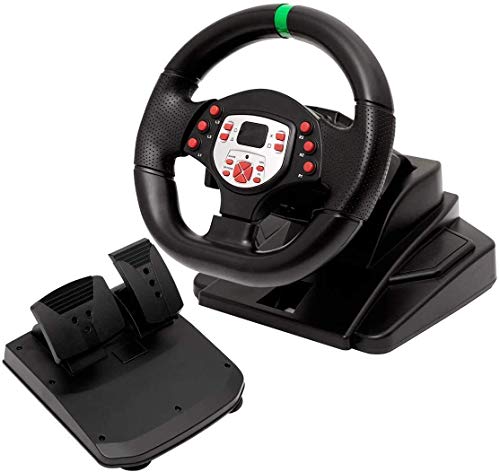 WUAZ Las Ruedas Y Los Pedales con Cable USB, Juego De Carreras Volante Compatible con PS3 / 4 / PC Racing