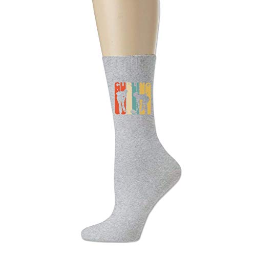 wwoman Estilo retro de los años 70 Rizadores Silueta Curling Calcetines divertidos lindos Unisex Novedad Casual Calcetines de algodón