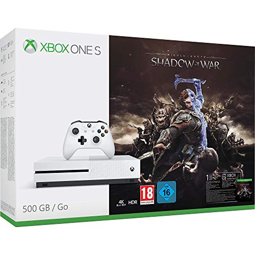Xbox One S - Consola 500 GB + Sombras De Guerra + Game Pass (1M)