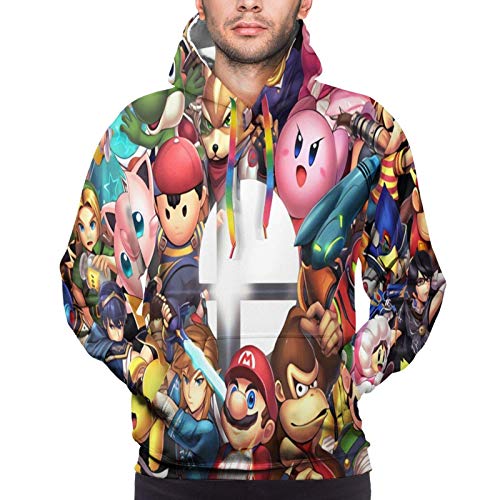 XCNGG Sudadera con Capucha para Hombre Suéter para Hombre SuperMarioBros Mens Womens Hoodies 3D Printed Pullover Hooded Casual Funny Pullover Sweatshirt