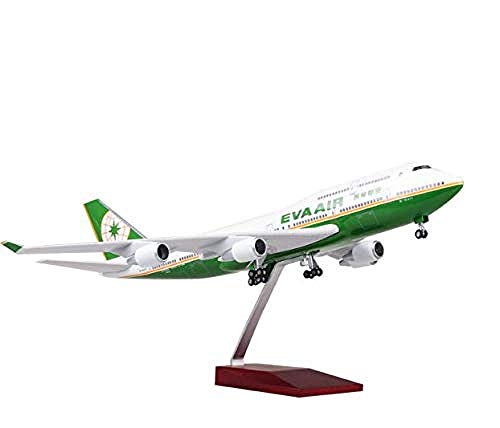 XHH Modelo de avión Diecast Avión Aleación Modelos de avión Aviones Juguetes Kit EVA Air 747 Boeing B747 Modelo Avión Artesanía Civil Retro Metal Recuerdo Decoración para el hogar Orname