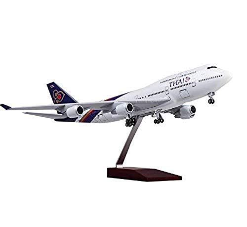 XHH Modelo de avión Diecast Plane Aleación Modelos de Aviones Kit de Juguetes de Aviones 1: 150 Thai Airways 747 Modelo Civil Airliner Handicraft Retro Metal Souvenir Home Decor Orname