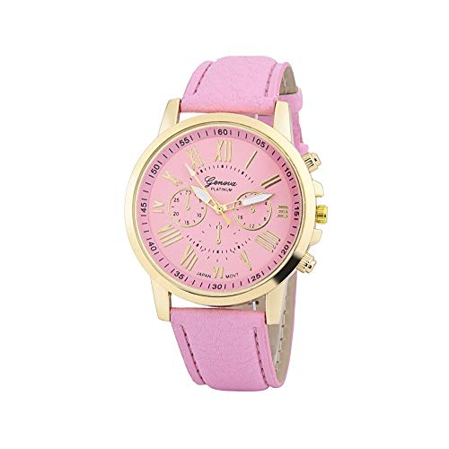 Xinantime Relojes Pulsera Mujer,Xinan Cuarzo Romana Cuero de Imitación Relojes Regalo (Rosa)