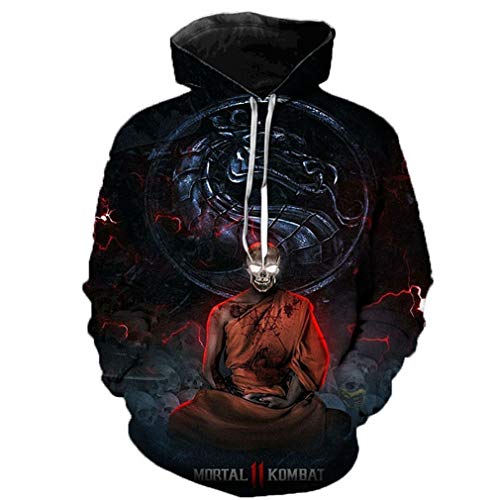 Yuanou Mortal Kombat 11 3D Sudaderas con Capucha Hombres Mujeres Unisex (2,S)