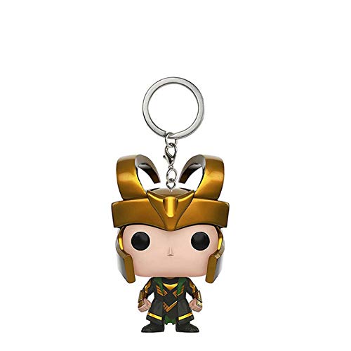 Yuqianjin Llavero Pop: Pop Loki con Casco Figura Modelo Llavero Q Edición Mini Muñeca Colgante 3.93 Pulgadas