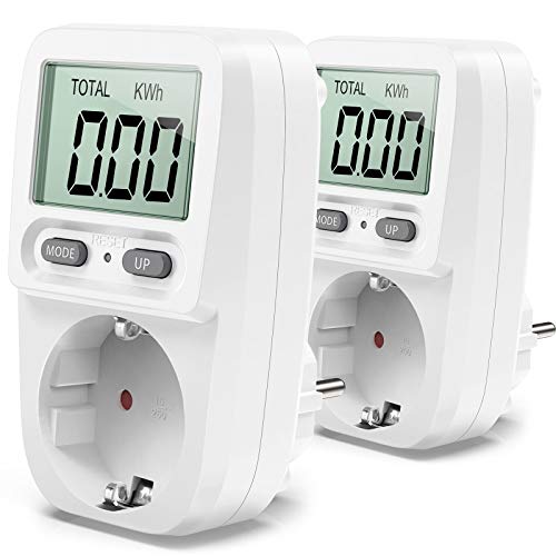 Zaeel Medidor de consumo de corriente del medidor de energía,Medidor de Consumo de Energía eléctrica con pantalla LCD,protección contra sobrecarga,Costos de Electricidad3680W