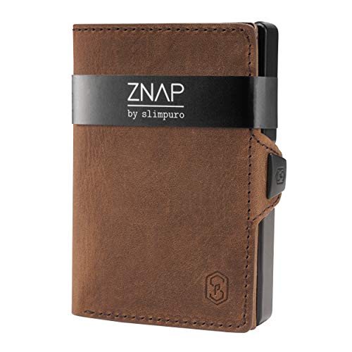 ZNAP Tarjetero Hombre RFID Metálico con Compartimento para Monedas – Cartera Tarjetero Hombre de Aluminio – Billetera Hombre pequeña para 6-12 Tarjetas – Monedero Hombre Minimalista