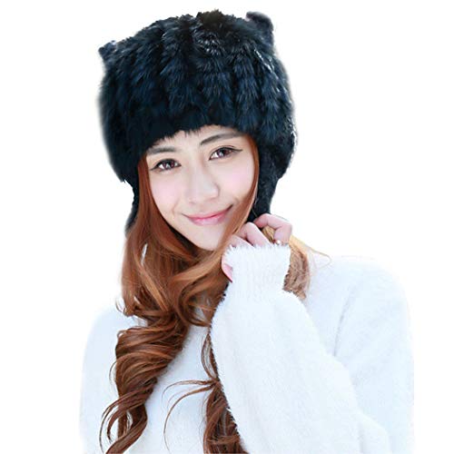 ZOYLINK Gorro De Invierno Para Mujer Sombrero De Felpa De Punto Lindo Gato Oreja Trampero Sombrero Oreja Solapa Sombrero