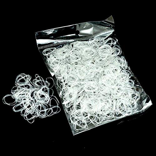 1000Pcs Bandas de goma desechables Hairband Cuerda TPU Elástico Papelería Soporte Banda Escuela Oficina Boda Trenzas Suministros para el cabello, Latón antiguo