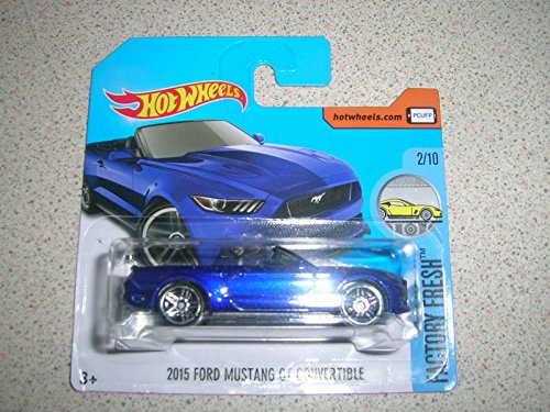 2017 Hot Wheels 2015 Ford Mustang GT Convertible Blue 104/365 (Short Card) …