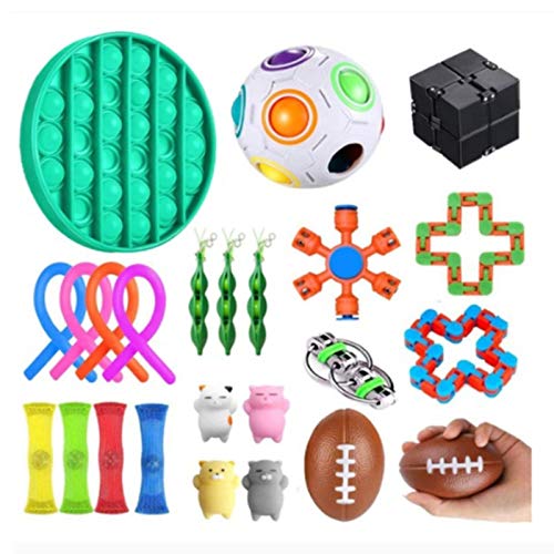 24 Piezas Sensory Fidget Stress Relief Toys Pack Set Paquete De Juguetes, Juego De Juguetes Sensoriales Fidget Toys Set Alivia El Estrés TDAH Adicción Y La Ansiedad Fidget Toy Para Adultos, Niños