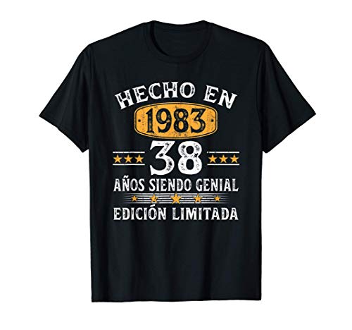 38 Años Cumpleaños Regalo Para Hombre Mujer Hecho En 1983 Camiseta