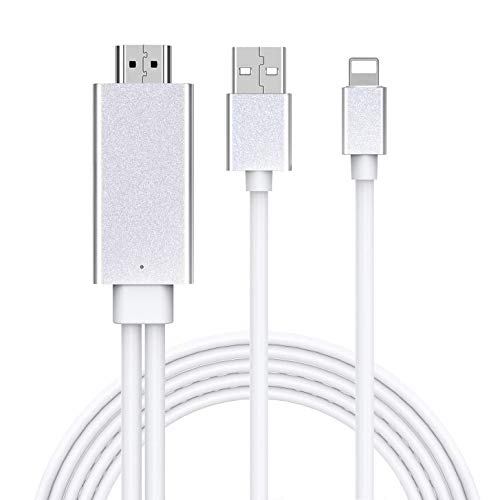 Adaptador HDMI para teléfono, i-Phone a TV HDMI Cable 4K 1080P Digital AV Adaptador HDMI Conector Audio HDTV Cable Adaptador Compatible con i-Phone XR, X, 8, 7, 6, i-Pad, Mini, Pro, Pod Touch