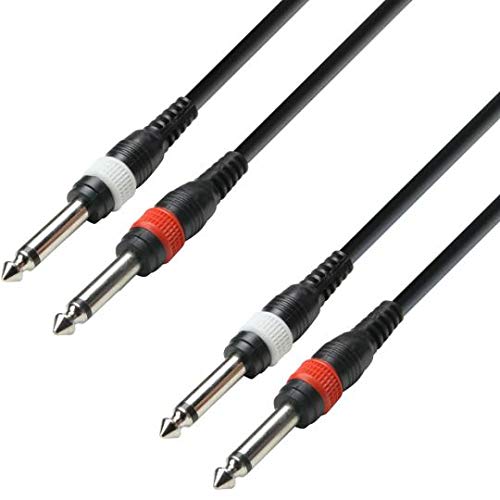 Ah Cables K3 YWPP 0600 - Cable de audio (2 conectores jack mono de 6,3 mm a 2 conectores jack mono de 6,3 mm, longitud: 6 m)